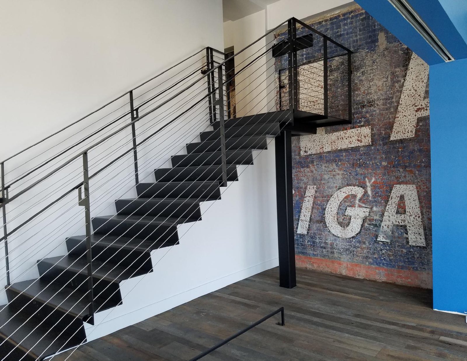 Commercial tenant improvement stair and exposed structure
